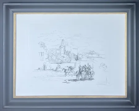Kaltnadelradierung Dali - Salvador Dalì (1904-1989) - Rome and Cadaqués - Heliogravure and drypoint etching on Arches paper - 1972