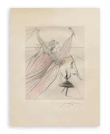 Stich Dali - Salvador Dalí (1904–1989) - Terpsichore - Hand-coloured drypoint etching on Arches paper - 1971