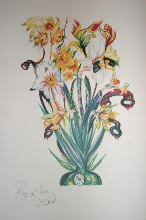 Lithographie Dali - Salvador Dali Daffodils of Love (surrealistic flowers)
