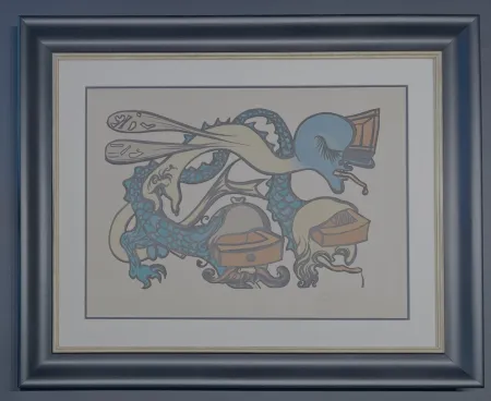 Lithographie Dali - Salvador Dalì(1904-1989)- Idra a tre teste (Three-headed Hydra)- color lithograph on Arches paper