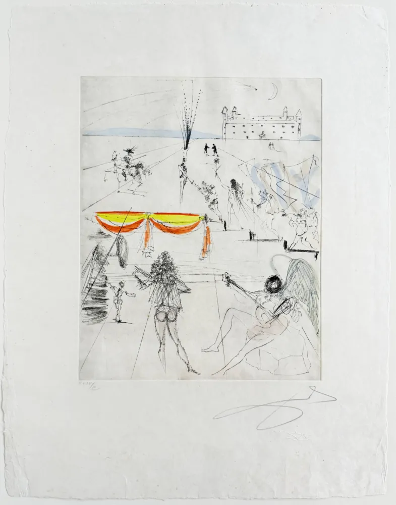 Kaltnadelradierung Dali - Santiago de Compostela