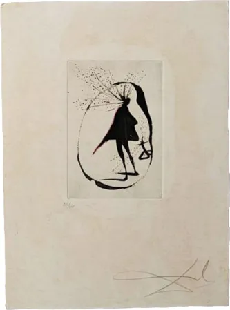 Kaltnadelradierung Dali - Silhouette