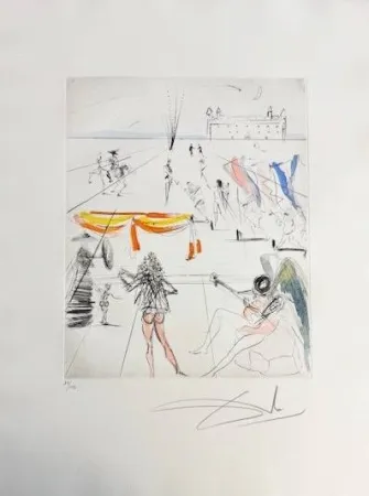 Kaltnadelradierung Dali - St Jacques de Compostelle (Santiago de Compostela)