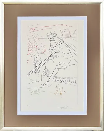 Kaltnadelradierung Dali - The Black Knight