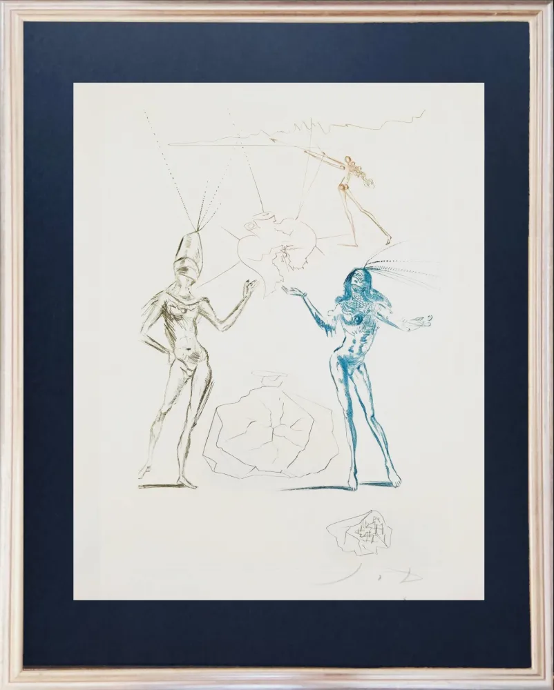 Radierung Dali - The Doomed Lovers