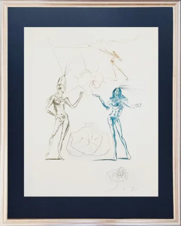 Radierung Dali - The Doomed Lovers