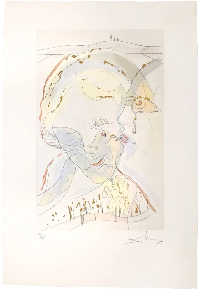 Kaltnadelradierung Dali - THE DOVELIKE EYES OF THE BRIDE