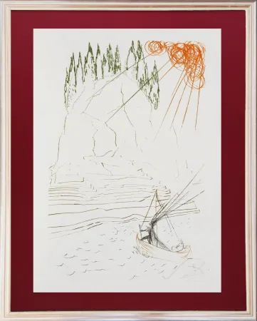 Radierung Dali - The Fight with Sir Morhault