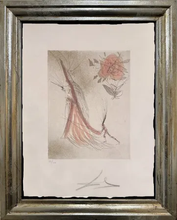 Kaltnadelradierung Dali - The Ghost and the Rose (The Spectre and the Rose)