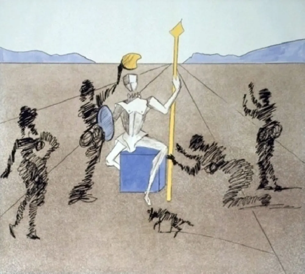 Radierung Und Aquatinta Dali - The Helmet Of Mandrino