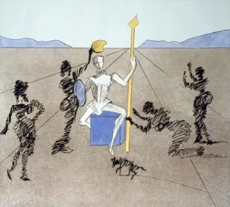 Radierung Und Aquatinta Dali - The Helmet Of Mandrino