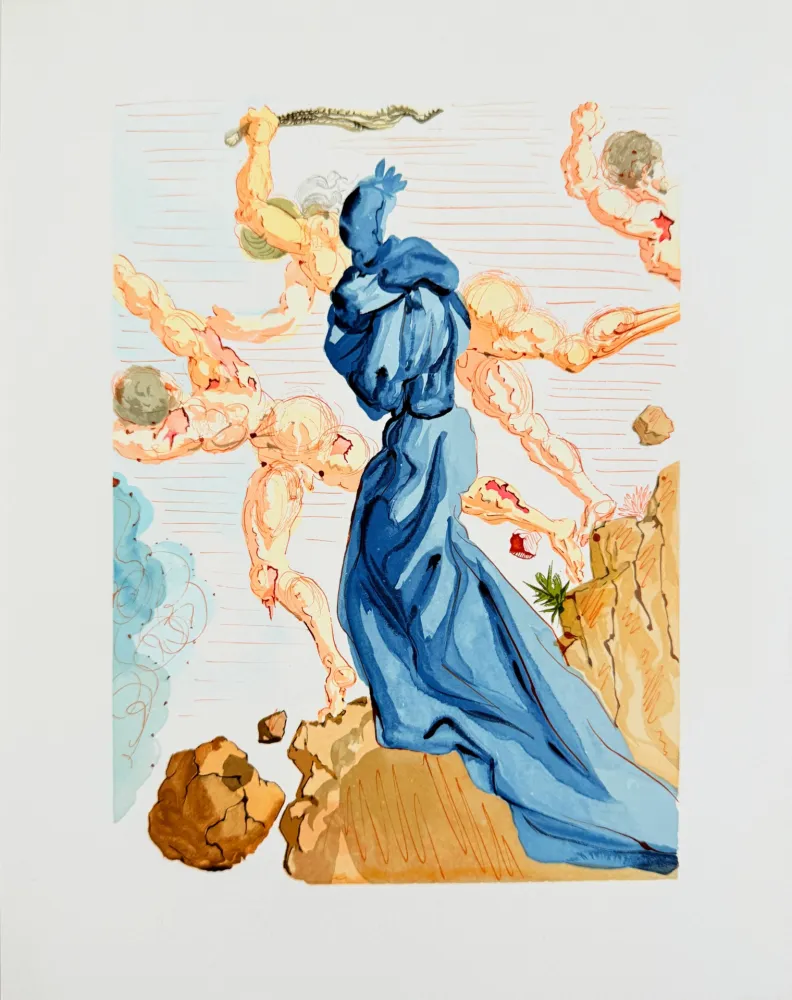 Holzschnitt Dali - The Inferno, Canto 15 - The Hard Margins