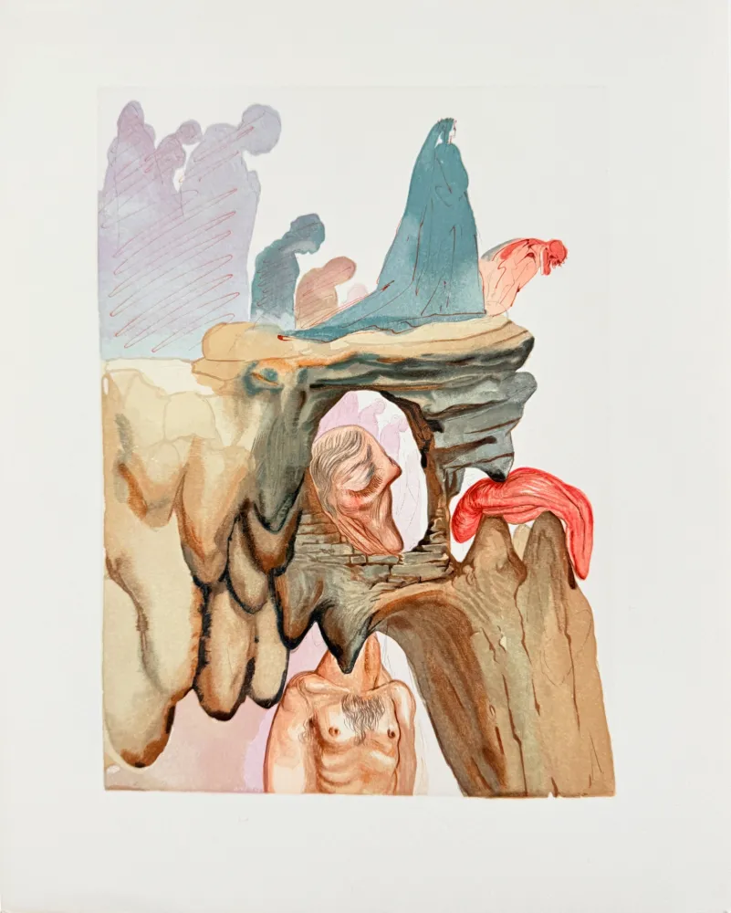 Holzschnitt Dali - The Inferno, Canto 22 - The Liars