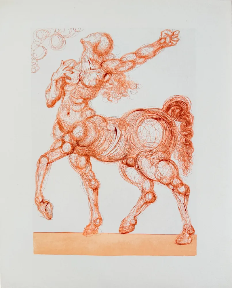 Holzschnitt Dali - The Inferno, Canto 25 - The Centaur