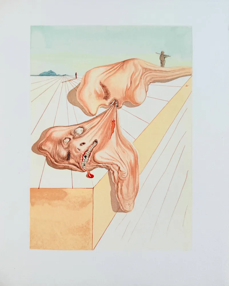 Holzschnitt Dali - The Inferno, Canto 30 - Les Hommes qui s'entre-dévorent