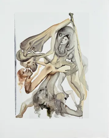 Holzschnitt Dali - The Inferno, Canto 4 - Limbo