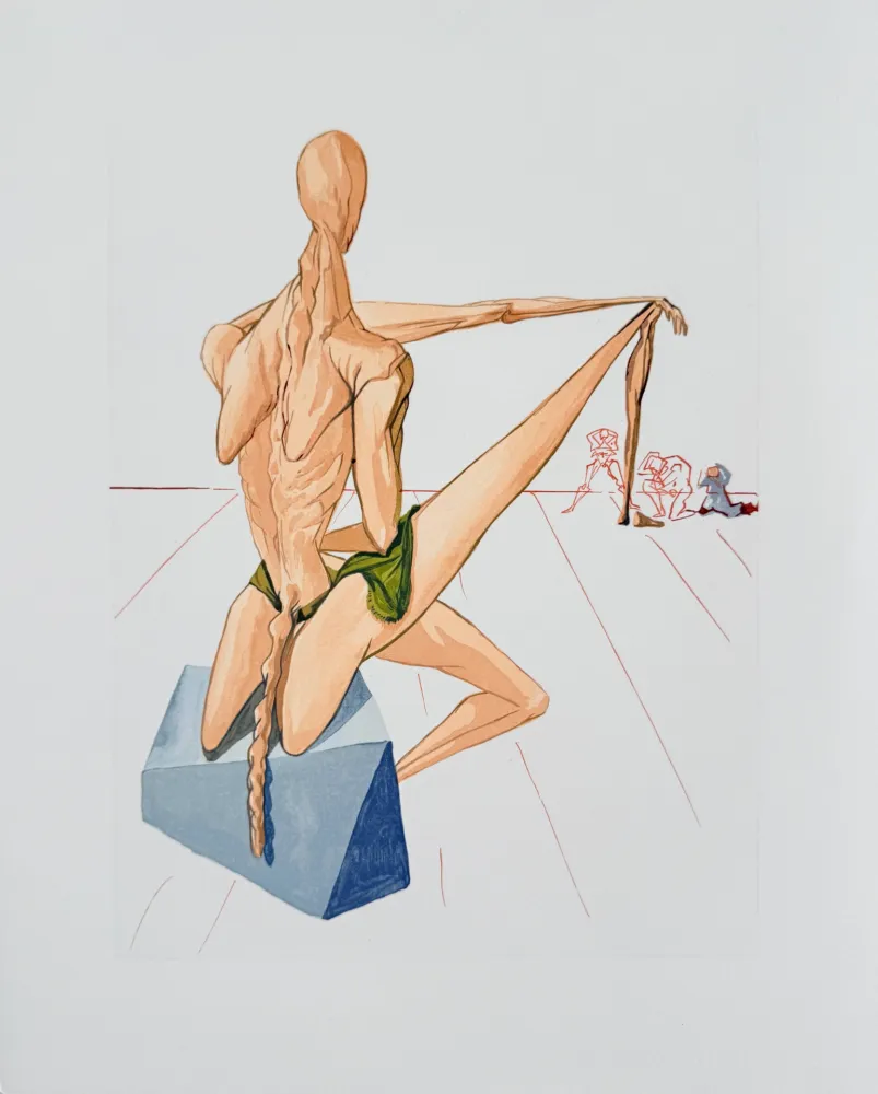 Holzschnitt Dali - The Inferno, Canto 5 - Minos