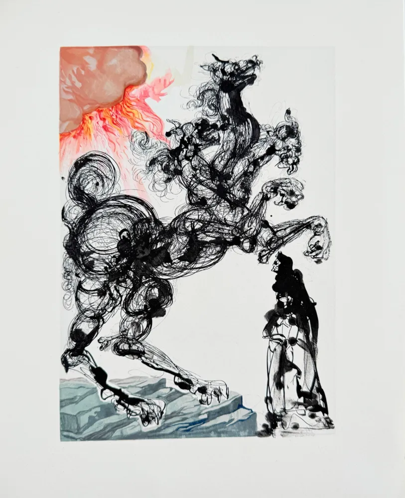 Holzschnitt Dali - The Inferno, Canto 6 - Cerberus