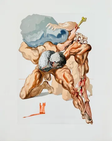 Holzschnitt Dali - The Inferno, Canto 7 - The Avaricious and the Prodigal