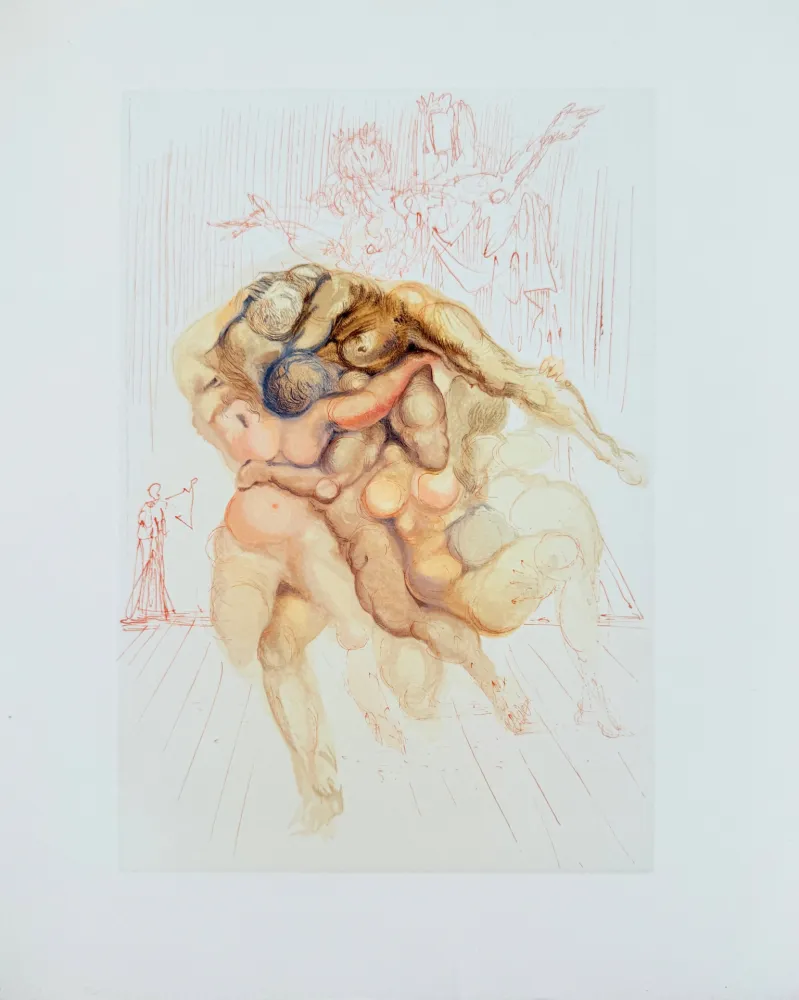 Holzschnitt Dali - The Inferno, Canto 8 - The Angry Ones
