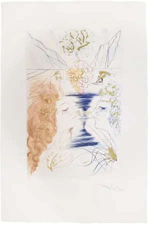 Kaltnadelradierung Dali - The kiss