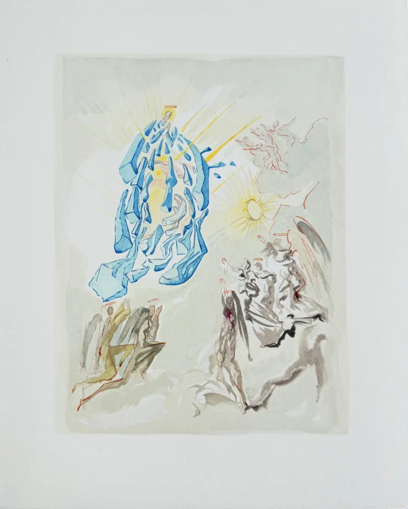 Holzschnitt Dali - The Paradise, Canto 26 - Dante Recovers his Sight