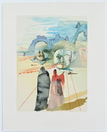 Holzschnitt Dali - The Purgatory, Canto 20 - Avarice and Prodigality