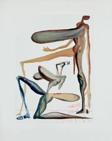 Holzschnitt Dali - The Purgatory, Canto 22 - Prodigality