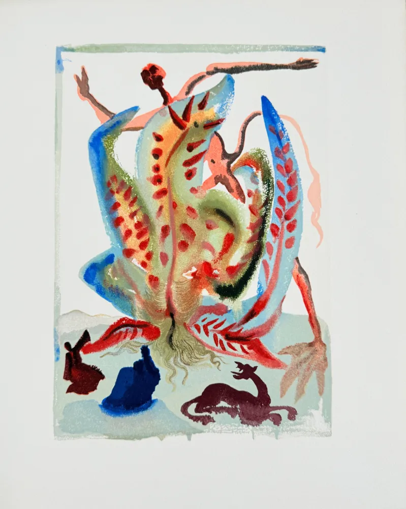 Holzschnitt Dali - The Purgatory, Canto 23 - Gluttony