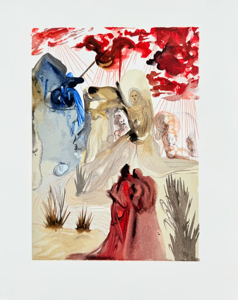 Holzschnitt Dali - The Purgatory, Canto 28  - The Divine Forest