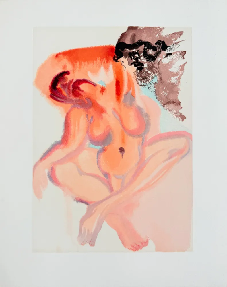 Holzschnitt Dali - The Purgatory, Canto 3 - The Indolent Ones