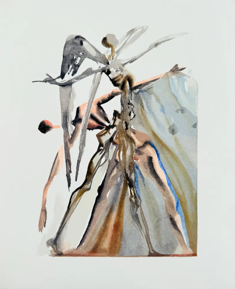 Holzschnitt Dali - The Purgatory, Canto 4 - The Negligent Ones