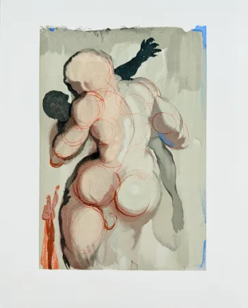 Holzschnitt Dali - The Purgatory, Canto 6 - Les Morts par violence