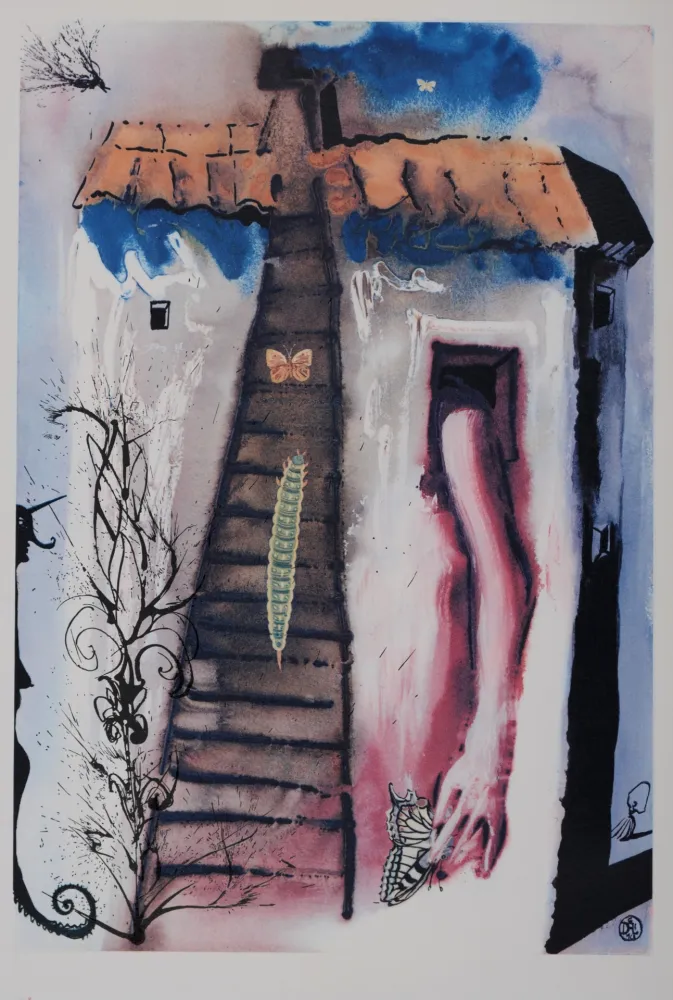 Heliogravüre Dali - The Rabbit Sends in a Little Bill,  Alice au Pays des Merveilles, 1969