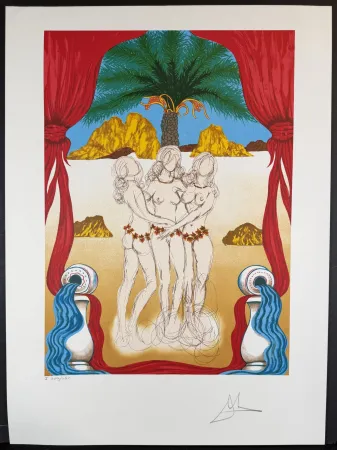 Lithographie Dali - The Three Graces of Hawaii