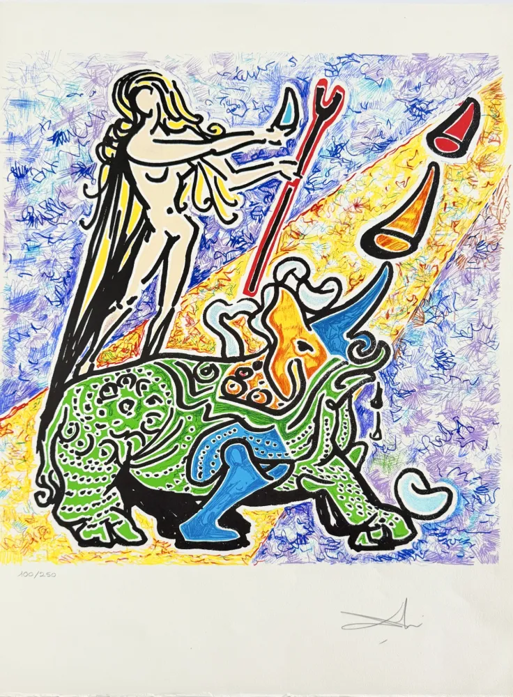 Lithographie Dali - The Virgin and the Rhinoceros