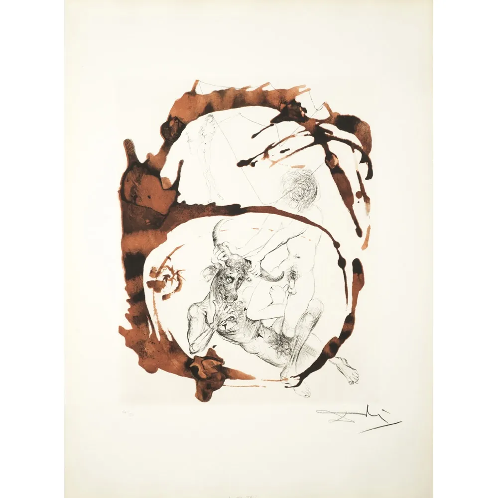 Kaltnadelradierung Dali - Theseus