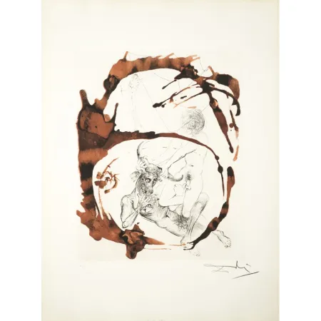 Kaltnadelradierung Dali - Theseus