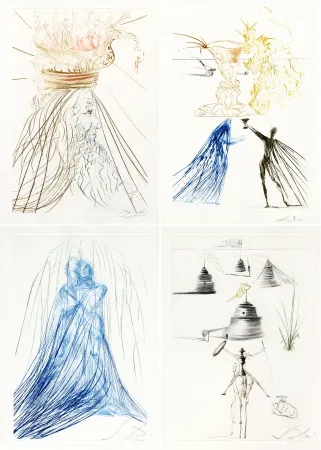 Illustriertes Buch Dali - TRISTAN ET ISEULT. 42 pointes-sèches signées (1970).