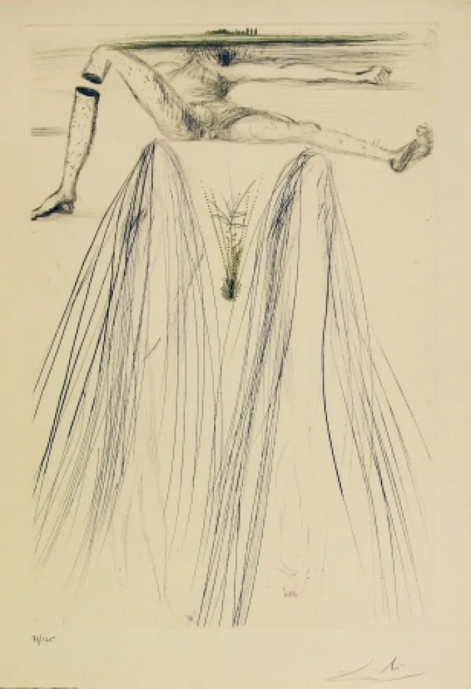 Radierung Und Aquatinta Dali - Tristan et Iseult - The Giant Beliagog