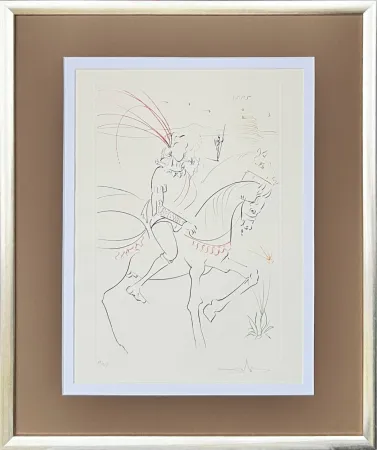 Kaltnadelradierung Dali - Viviane and Lancelot on the Lake