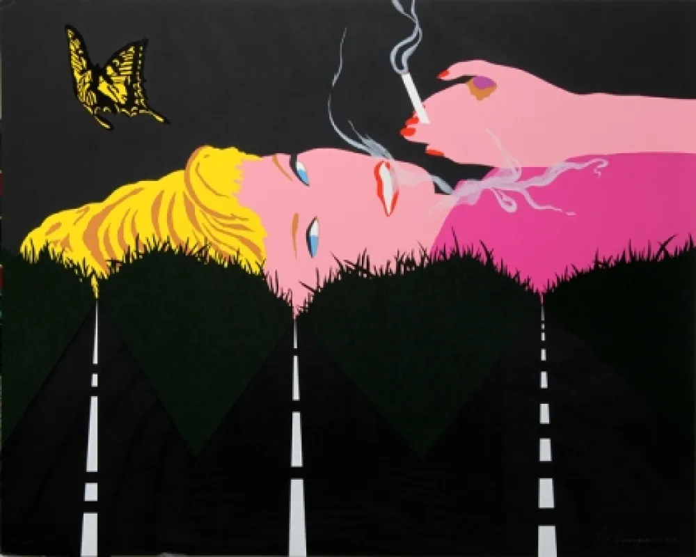 Siebdruck D'arcangelo - Smoking Blonde