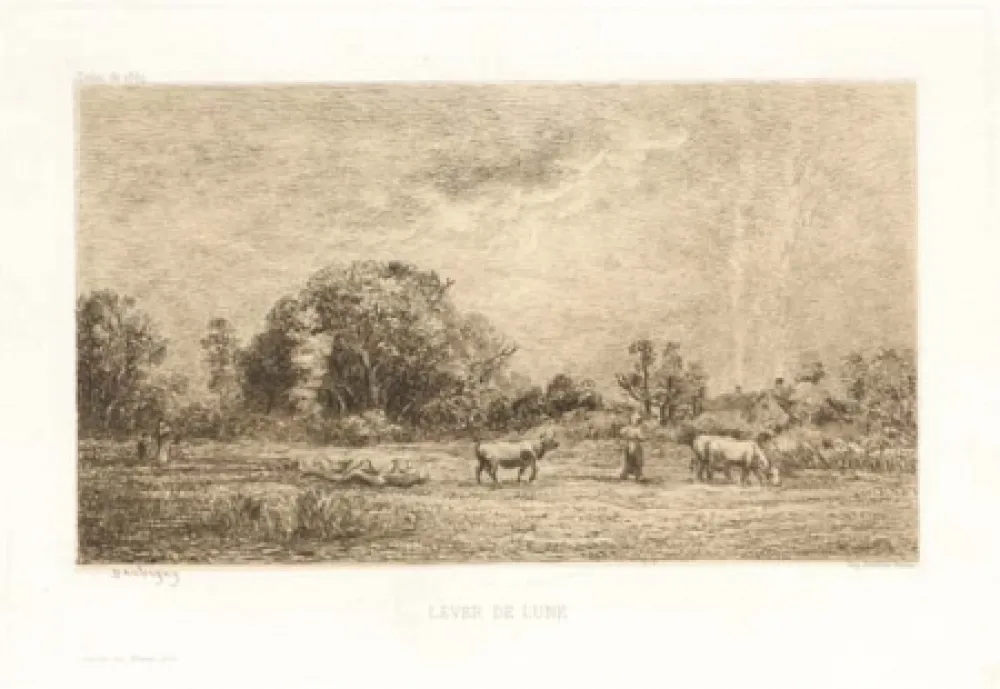 Stich Daubigny - Lever de lune