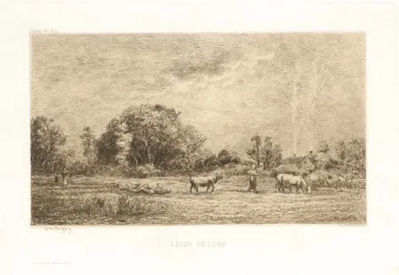 Stich Daubigny - Lever de lune
