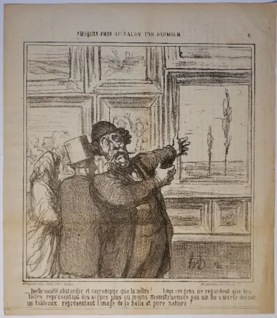 Lithographie Daumier - – Quelle société abatardie et corrompue que la nôtre!.....