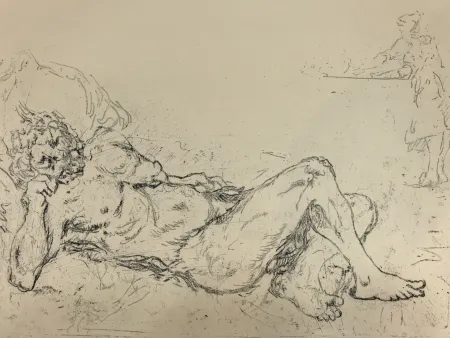 Stich De Chirico - Fauno addormentato