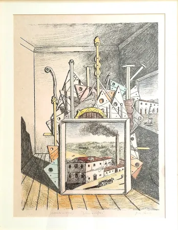 Lithographie De Chirico - Interno Metafisico