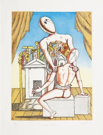 Radierung Und Aquatinta De Chirico - Oreste e Pilade, 2nd version