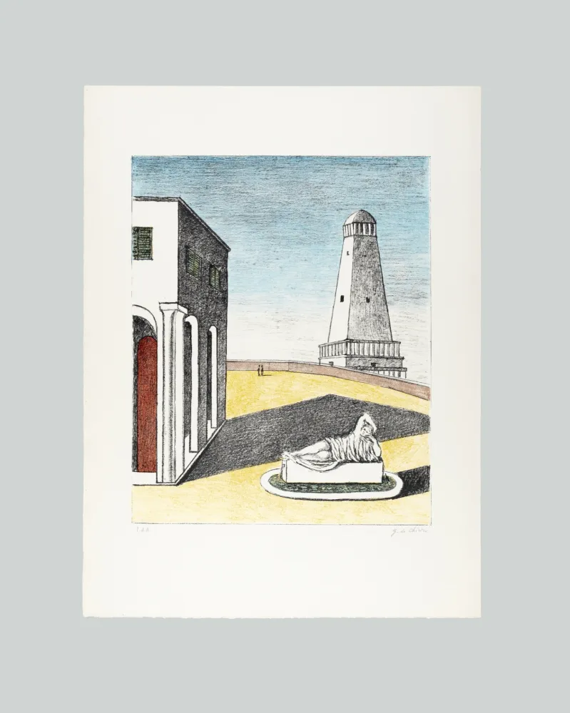 Lithographie De Chirico - Piazza d'Italia