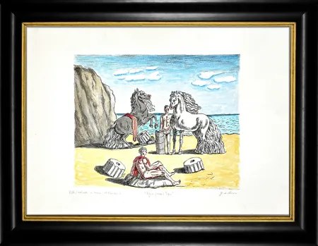 Lithographie De Chirico - Riposo presso le correnti dell'Egeo